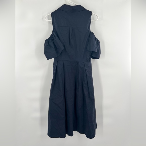 Ivanka Trump blue button down shirt dress cold shoulder 8 - Picture 5 of 9